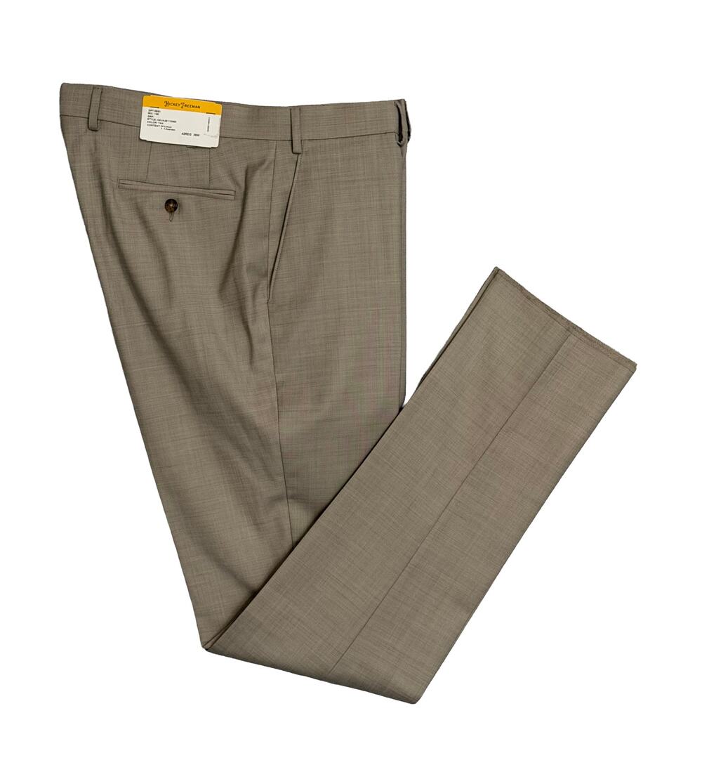 Hickey Freeman Suit Pant Men's 36W Suit Pant Flat Front Stretch Wool Tan NWT